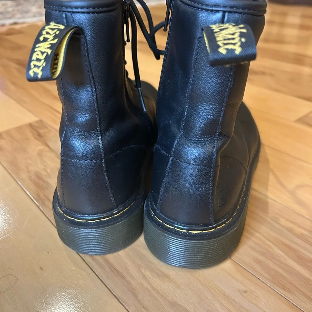 Dr. Martens Youth Black Leather Lace-Up Side Zip Boots